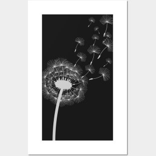 Dandelion (dark background) Posters and Art